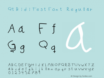 QtBidiTestFont Regular Version 1.000图片样张