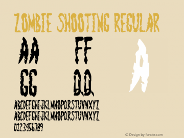 Zombie Shooting Regular Ver.1.1 Gomarice Font  2003/09/19图片样张