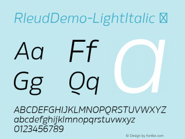 RleudDemo-LightItalic ☞ 2014 Version 1.01;com.myfonts.easy.stawix.rleud.demo-light-italic.wfkit2.version.47jt Font Sample