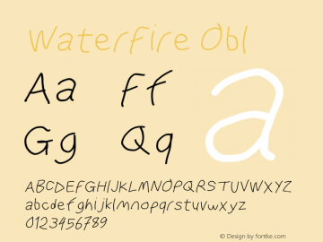 WaterFire Obl Version 1.01 Font Sample