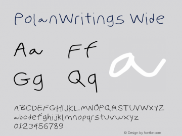 PolanWritings Wide Version 1.02 Font Sample