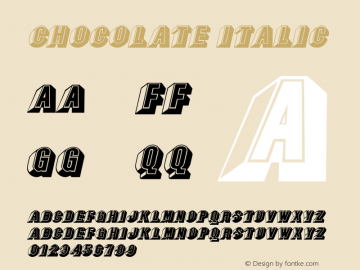 Chocolate Italic 1.0/1995: 2.0/2001 Font Sample