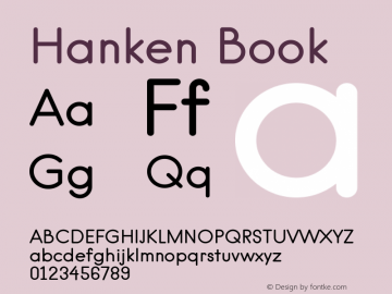 Hanken Book Version 2.06 2014 Font Sample