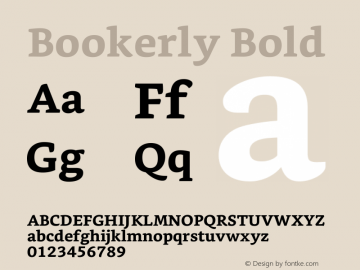 Bookerly Bold Version 1.000 Font Sample