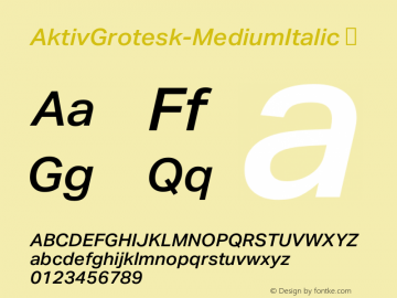 AktivGrotesk-MediumItalic ☞ Version 1.013;com.myfonts.easy.daltonmaag.aktiv-grotesk.medium-italic.wfkit2.version.4cyw图片样张