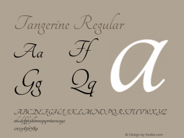 Tangerine Regular Version 1.3 Font Sample
