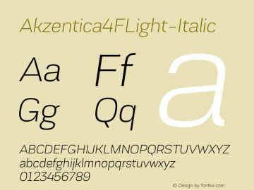 Akzentica4FLight-Italic ☞ 1.0;com.myfonts.4thfebruary.akzentica-4f.light-italic.wfkit2.3RMk Font Sample