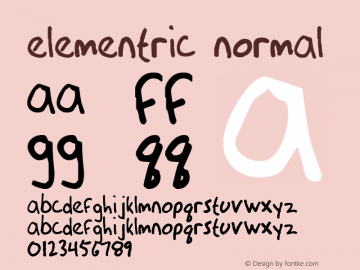 Elementric Normal 1.0 Tue Jan 13 19:20:51 1998 Font Sample