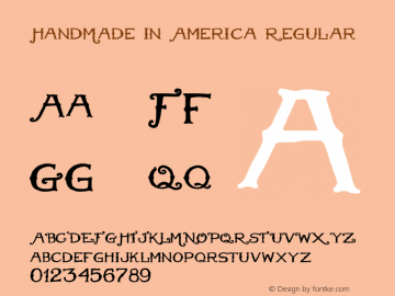 HandMade in America Regular 2.000 Font Sample