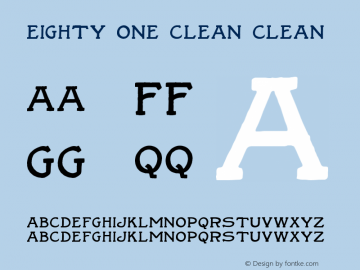 Eighty One Clean Clean Version 1.000 Font Sample