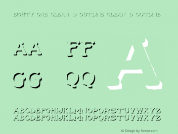 Eighty One Clean 3D Outline Clean 3D Outline Version 1.000 Font Sample