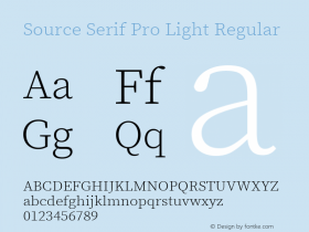 Source Serif Pro Light Regular Version 1.017;PS Version 001.001;hotconv 1.0.79;makeotf.lib2.5.61930图片样张