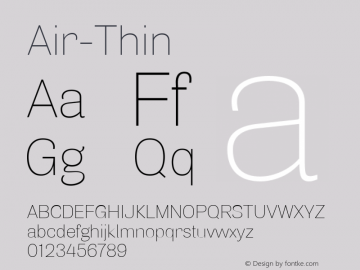 Air-Thin ☞ Version 001.000;com.myfonts.positype.air.thin.wfkit2.3DD3图片样张