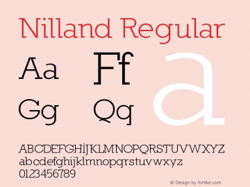 Nilland Regular 1.0 2005-03-11 Font Sample