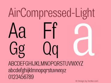 AirCompressed-Light ☞ Version 001.000;com.myfonts.positype.air.comp-light.wfkit2.3DDH Font Sample