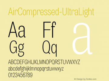 AirCompressed-UltraLight ☞ Version 001.000;com.myfonts.positype.air.comp-ul.wfkit2.3DE7图片样张