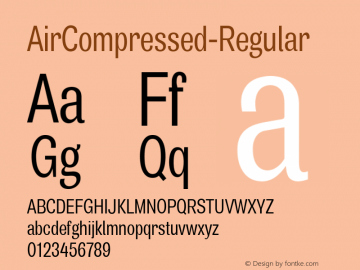 AirCompressed-Regular ☞ Version 001.000;com.myfonts.easy.positype.air.comp-reg.wfkit2.version.3DE1 Font Sample