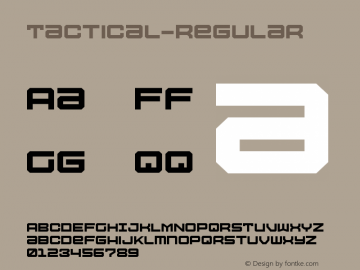 Tactical-Regular ☞ Version 1.000;com.myfonts.easy.positype.tactical.regular.wfkit2.version.3yh3 Font Sample