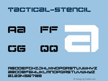 Tactical-Stencil ☞ Version 1.000;com.myfonts.easy.positype.tactical.stencil.wfkit2.version.3yh9 Font Sample