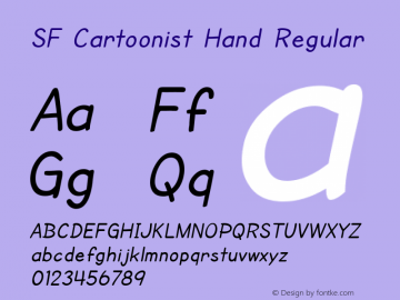 SF Cartoonist Hand Regular v1.0 - Freeware Font Sample