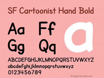 SF Cartoonist Hand Bold ver 2.0; 2000. Freeware. Font Sample