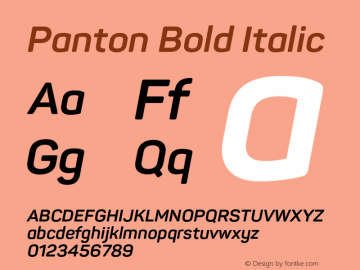 Panton Bold Italic Version 1.000图片样张