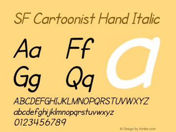 SF Cartoonist Hand Italic Version 2.1 Font Sample