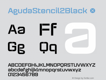 AgudaStencil2Black ☞ Version 001.001 ;com.myfonts.easy.graviton.aguda-stencil.stencil-2-black.wfkit2.version.4gUY Font Sample