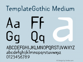 TemplateGothic Medium Version 001.000 Font Sample