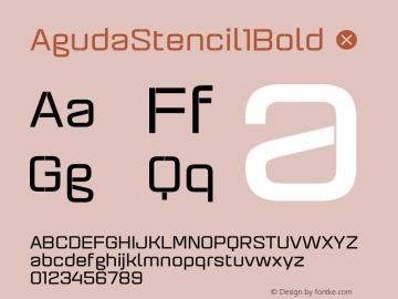 AgudaStencil1Bold ☞ Version 001.001 ;com.myfonts.easy.graviton.aguda-stencil.stencil-1-bold.wfkit2.version.4gV1图片样张