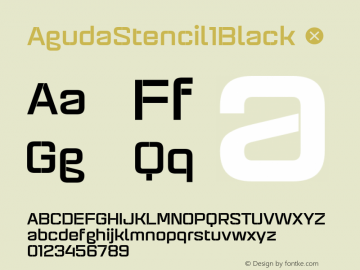 AgudaStencil1Black ☞ Version 001.001 ;com.myfonts.graviton.aguda-stencil.stencil-1-black.wfkit2.4gUZ图片样张