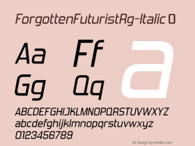 ForgottenFuturistRg-Italic ☞ Version 6.001;com.myfonts.easy.typodermic.forgotten-futurist.italic.wfkit2.version.3Rb6 Font Sample