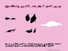 Animals Regular Converted from D:\TEMP\ANIMALS.TF1 by ALLTYPE Font Sample
