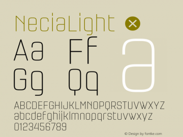 NeciaLight ☞ 001.000;com.myfonts.easy.graviton.necia.light.wfkit2.version.4koa Font Sample