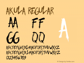 Akula Regular Version 1.00 December 14, 2014, initial release Font Sample