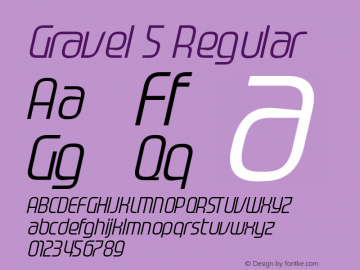 Gravel 5 Regular Version 2.000;com.myfonts.easy.device.gravel.medium-italic.wfkit2.version.3rAy Font Sample