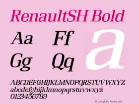 RenaultSH Bold OTF 1.000; PS 001.00;Core 1.0.0;com.myfonts.efscangraphic.renault-sh.italic.wfkit2.2jg6图片样张