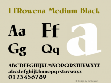 LTRowena Medium Black Version 001.000 Font Sample
