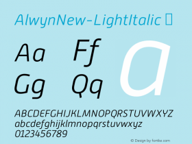 AlwynNew-LightItalic ☞ Version 5.000;com.myfonts.moretype.alwyn-new.light-italic.wfkit2.3ugC图片样张