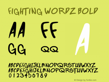 Fighting wordz Bold Version 1.00 January 5, 2015, initial release图片样张