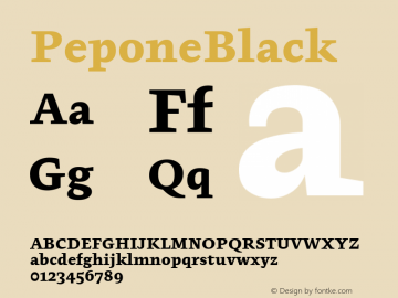 PeponeBlack ☞ Version 001.000;com.myfonts.easy.storm.pepone.black.wfkit2.version.4hcV图片样张