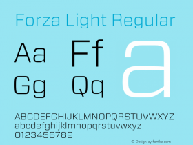 Forza Light Regular Version 1.200 Font Sample