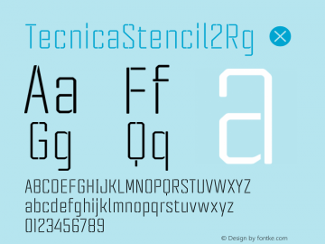 TecnicaStencil2Rg ☞ 001.000;com.myfonts.easy.graviton.tecnica-stencil.2-rg.wfkit2.version.4hJS Font Sample