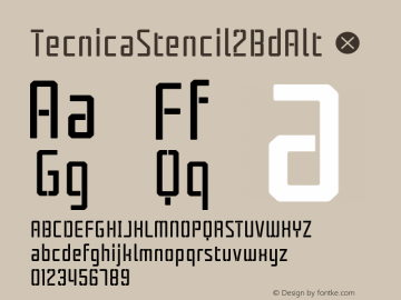 TecnicaStencil2BdAlt ☞ Version 001.001 ;com.myfonts.easy.graviton.tecnica-stencil.2-bd-alt.wfkit2.version.4hJP Font Sample