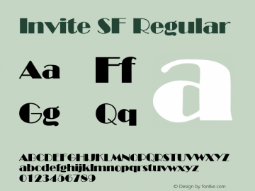 Invite SF Regular Altsys Fontographer 3.5  06.11.1994 Font Sample