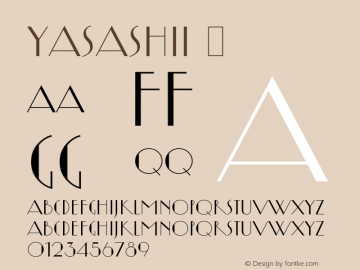 Yasashii ☞ Version 1.200;com.myfonts.flat-it.yasashii.regular.wfkit2.3Nx9 Font Sample