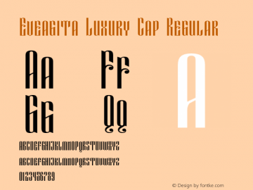 Eveagita Luxury Cap Regular Version 1.000 2014 initial release Font Sample