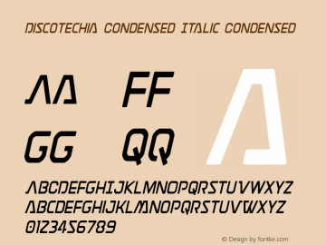 Discotechia Condensed Italic Condensed Version 1.0; 2014图片样张