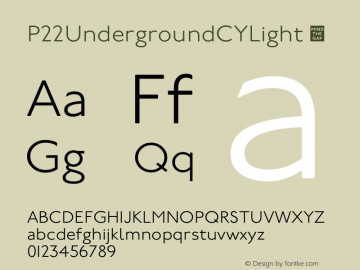 P22UndergroundCYLight ☞ Version 3.000;com.myfonts.easy.p22.underground-basic.cy-light.wfkit2.version.46u4 Font Sample