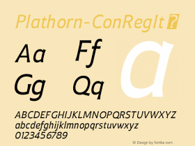 Plathorn-ConRegIt ☞ Version 1.000;com.myfonts.easy.insigne.plathorn.condensed-italic.wfkit2.version.4e38 Font Sample